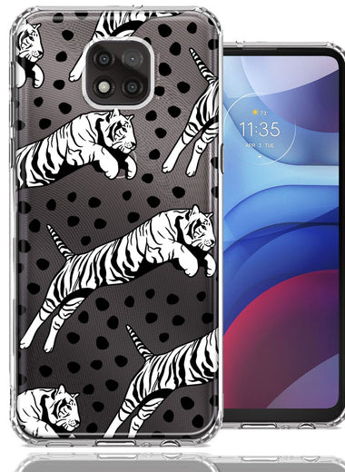 Motorola Moto G Power 2021 Tiger Polkadots Design Double Layer Phone Case Cover