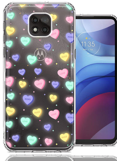 Motorola Moto G Power 2021 Valentine's Day Heart Candies Polkadots Design Double Layer Phone Case Cover