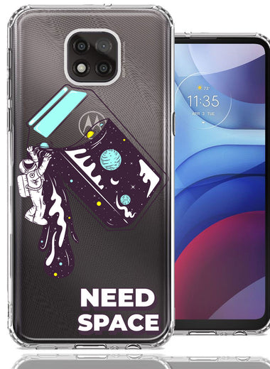 Motorola Moto G Power 2021 Need Space Astronaut Stars Design Double Layer Phone Case Cover