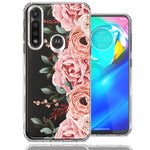 For Motorola Moto G Power 2020 Blush Pink Peach Spring Flowers Peony Rose Phone Case Cover