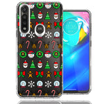 Motorola Moto G Power Classic Christmas Polka Dots Santa Snowman Reindeer Candy Cane Design Double Layer Phone Case Cover