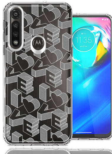 Motorola Moto G Power 3D Love Letters Hearts Valentine's Day Double Layer Phone Case Cover