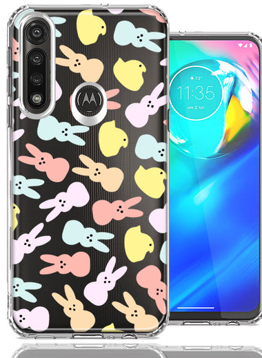 Motorola Moto G Power Pastel Easter Polkadots Bunny Chick Candies Double Layer Phone Case Cover