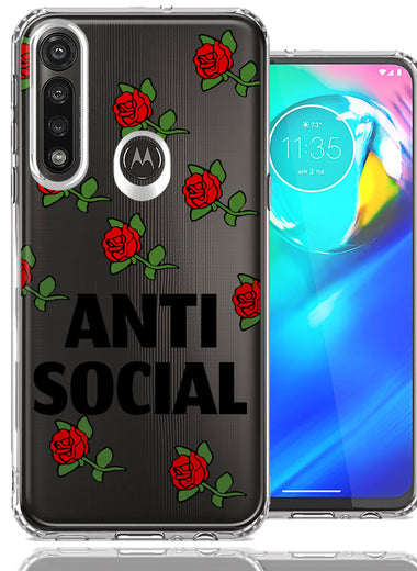 Motorola Moto G Power Anti Social Roses Design Double Layer Phone Case Cover