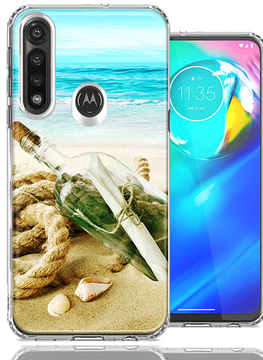 Motorola Moto G Power Beach Message Bottle Design Double Layer Phone Case Cover
