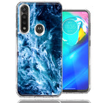 Motorola G Power Deep Blue Ocean Waves Design Double Layer Phone Case Cover