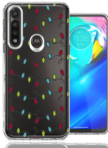Motorola Moto G Power Vintage Christmas Lights Design Double Layer Phone Case Cover