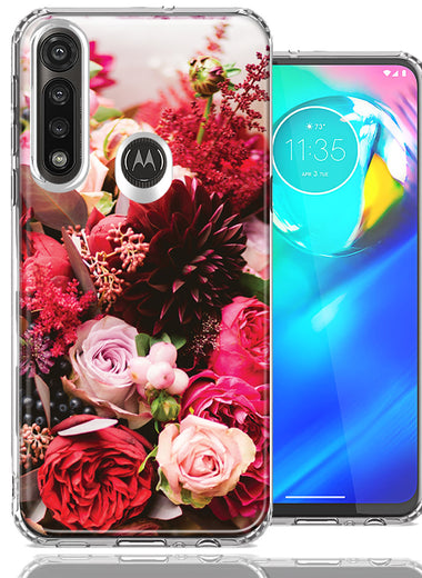 Motorola G Power Colorful Flowers Design Double Layer Phone Case Cover
