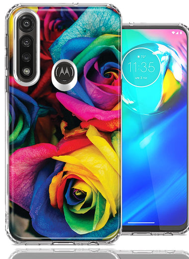 Motorola G Power Colorful Roses Design Double Layer Phone Case Cover