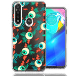 Motorola Moto G Power Halloween Creepy Tropical Eyeballs Design Double Layer Phone Case Cover