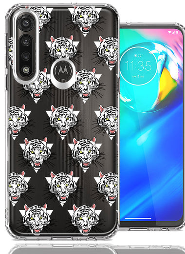 Motorola Moto G Power Fierce Tiger Polkadots Design Double Layer Phone Case Cover