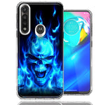Motorola Moto G Power Flaming Skull Design Double Layer Phone Case Cover