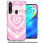 Motorola Moto G Power Pink Gem Hearts Design Double Layer Phone Case Cover