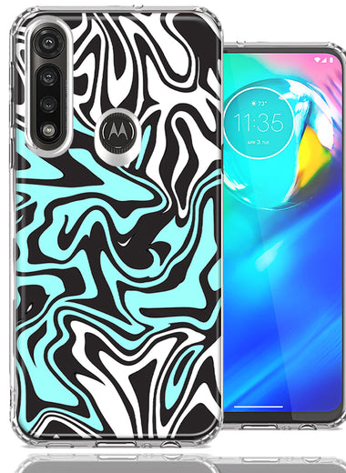 Motorola Moto G Power Mint Black Abstract Design Double Layer Phone Case Cover