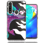 Motorola Moto G Power Mystic Floral Whale Design Double Layer Phone Case Cover