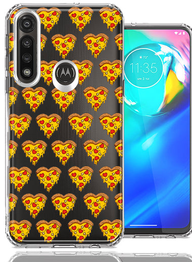 Motorola Moto G Power Pizza Hearts Polka dots Design Double Layer Phone Case Cover