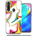 Motorola Moto G Power Rainbow Abstract Design Double Layer Phone Case Cover