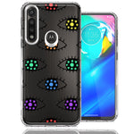 Motorola G Power Rainbow Evil Eyes Design Double Layer Phone Case Cover