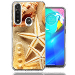 Motorola Moto G Power Sand Shells Starfish Design Double Layer Phone Case Cover