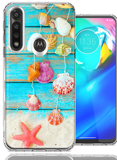 Motorola G Power Seashell Wind chimes Design Double Layer Phone Case Cover