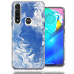 Motorola Moto G Power Sky Blue Swirl Design Double Layer Phone Case Cover