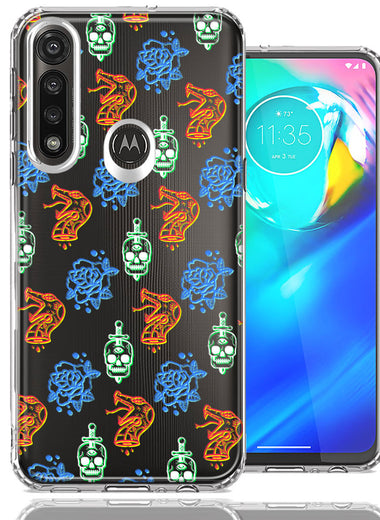 Motorola Moto G Power Snakes Skulls Roses Design Double Layer Phone Case Cover