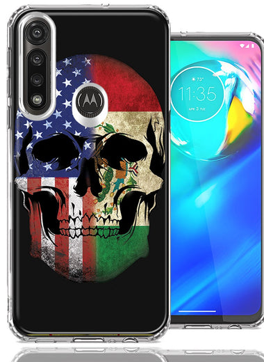 Motorola G Power US Mexico Flag Skull Double Layer Phone Case Cover