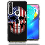 Motorola Moto G Power US Flag Skull Double Layer Phone Case Cover