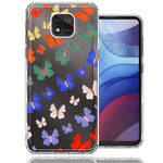 Motorola Moto G Power 2021 Colorful Butterflies Design Double Layer Phone Case Cover