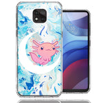 Motorola Moto G Power 2021 Pink Axolotl Moon Mable Design Double Layer Phone Case Cover