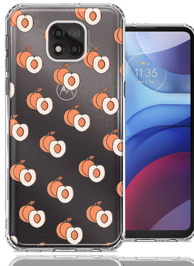 Motorola Moto G Power 2021 Polka Dot Peaches Design Double Layer Phone Case Cover