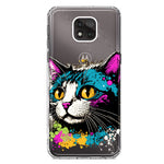 Motorola Moto G Power 2021 Cool Cat Oil Paint Pop Art Hybrid Protective Phone Case Cover