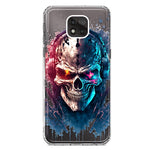 Motorola Moto G Power 2021 Cyberpunk Machine Headphones Skull Double Layer Phone Case Cover