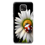 Motorola Moto G Power 2021 Cute White Daisy Red Ladybug Double Layer Phone Case Cover