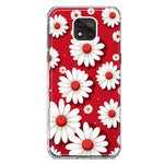 Motorola Moto G Power 2021 Cute White Red Daisies Polkadots Double Layer Phone Case Cover