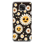 Motorola Moto G Power 2021 Cute Smiley Face White Daisies Double Layer Phone Case Cover