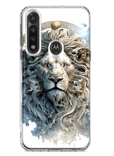 Motorola Moto G Power Abstract Lion Sculpture Hybrid Protective Phone Case Cover
