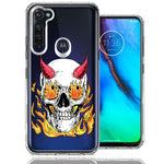 Motorola Moto G Stylus Flamming Devil Skull Design Double Layer Phone Case Cover