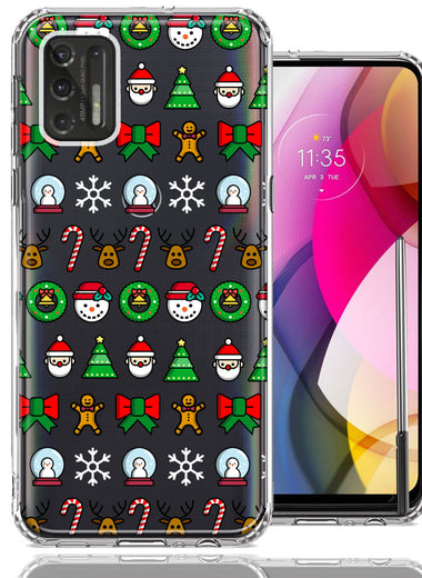 Motorola Moto G Stylus 2021 Classic Christmas Polka Dots Santa Snowman Reindeer Candy Cane Design Double Layer Phone Case Cover