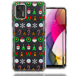 Motorola Moto G Stylus 5G 2022 Classic Christmas Polka Dots Santa Snowman Reindeer Candy Cane Design Double Layer Phone Case Cover