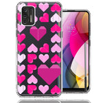 Motorola Moto G Stylus 2021 Pink Purple Origami Valentine's Day Polkadot Hearts Design Double Layer Phone Case Cover