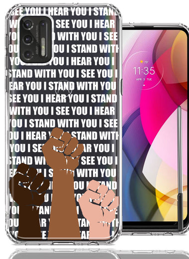 Motorola Moto G Stylus 2021 BLM Equality Stand With You Double Layer Phone Case Cover