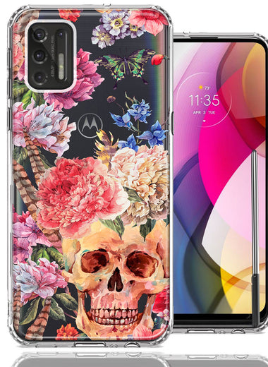 For Motorola Moto G Stylus 2021 Indie Spring Peace Skull Feathers Floral Butterfly Flowers Phone Case Cover