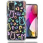 Motorola Moto G Stylus 2021 Leopard Easter Bunny Candy Colorful Rainbow Double Layer Phone Case Cover