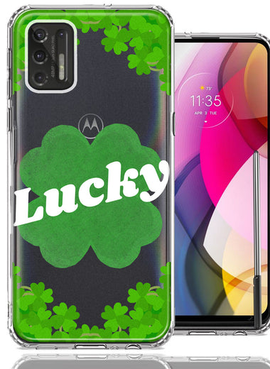 Motorola Moto G Stylus 2021 Lucky St Patrick's Day Shamrock Green Clovers Double Layer Phone Case Cover