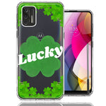 Motorola Moto G Stylus 2021 Lucky St Patrick's Day Shamrock Green Clovers Double Layer Phone Case Cover