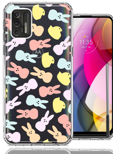 Motorola Moto G Stylus 2021 Pastel Easter Polkadots Bunny Chick Candies Double Layer Phone Case Cover