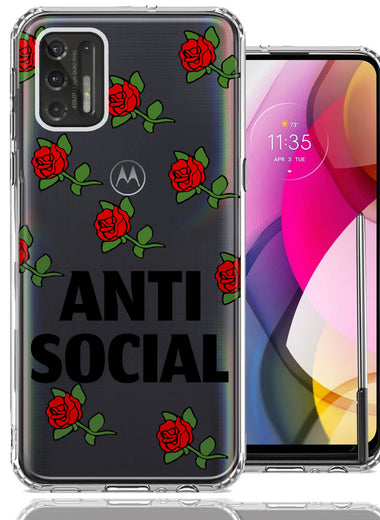 Motorola Moto G Stylus 2021 Anti Social Roses Design Double Layer Phone Case Cover