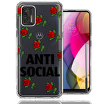 Motorola Moto G Stylus 2021 Anti Social Roses Design Double Layer Phone Case Cover