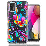 For Motorola Moto G Stylus 2021 Bright Colors Rainbow Water Lilly Floral Phone Case Cover